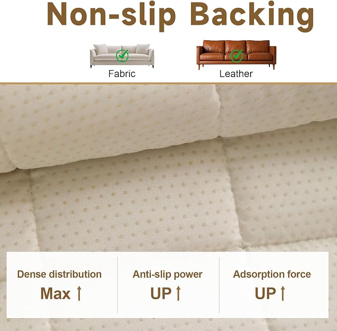OTOB Sofa Covers for 3 Cushion Couch Washable, All Seasons Non Slip Fuzzy Pet Couch Cover, Soft Plush Geometric Jacquard Sofa Slipcovers, Kids Pet Friendly Dog Bed Mats (Dark Coffee, 27.6" x 70.9") - Image 6