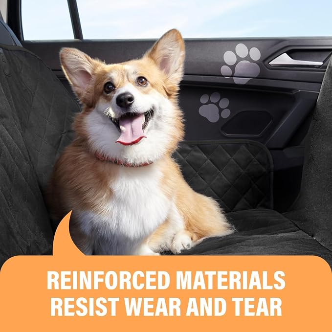 Active Pets Dog Car Seat Cover for Back Seat, Waterproof Pet Hammock Protector, Durable Nonslip Seat Protection SUV Truck, Standard 53"x56", Orange - Image 2