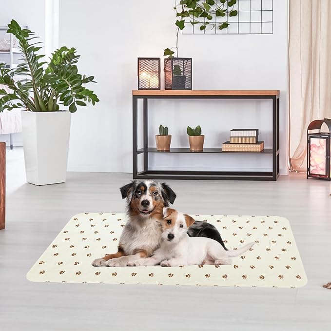 PUPTECK Washable Pee Pads for Dogs Dog Training Pads 2 Pack Beige 36x72 in | Reusable Puppy Potty Training Pads Whelping Mat Pet Food Feeding Mat Leakproof Fast Absorption Non-Slip for Couch, Crate - Image 9
