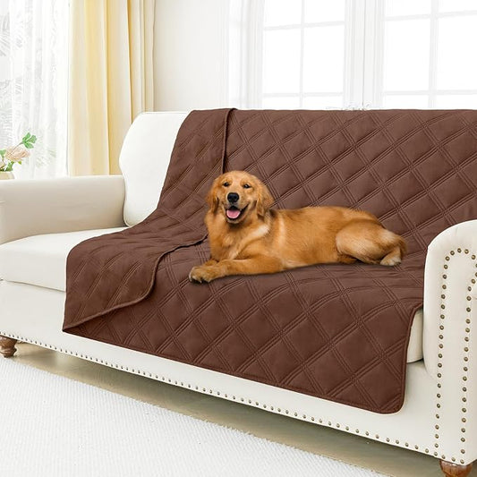 Smiry Waterproof Dog Bed Cover, Reversible Pet Blanket for Sofa Couch | Soft Washable Dog Blanket, Leakproof Couch Cover for Dogs Cats & Furniture Protection, 68x82, Brown/Brown by Smiry