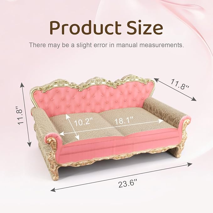 SONGWAY Cardboard Cat Scratcher Bed - Couch Shaped Cat Scratching Board, Cute Lounge Bed Scratching Pad for Indoor Cats Resting Playing - Image 7