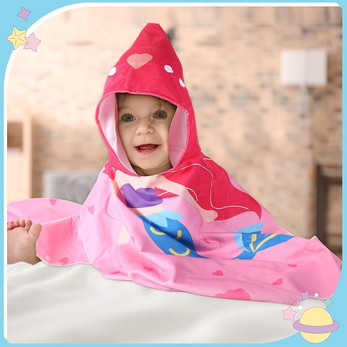 Oudain 6 Pcs Kids Hooded Towel Kids Bath Towels with Hood Microfiber Baby Pool Beach Towel for Boy Girls Toddler(47 x 24 Inch,Trendy Style) - Image 7