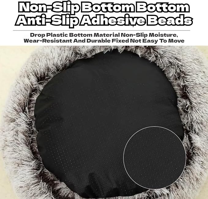 Cozy Cave Dog Bed, 2025 Cat Cave Bed with Cover, Cat Nest Bed, Pet Beds for Indoor Cats Cave & Calming Dog Beds Winter Anti-Slip & Washable Fluffy (Brown, XL(31.5in/80cm)) - Image 6