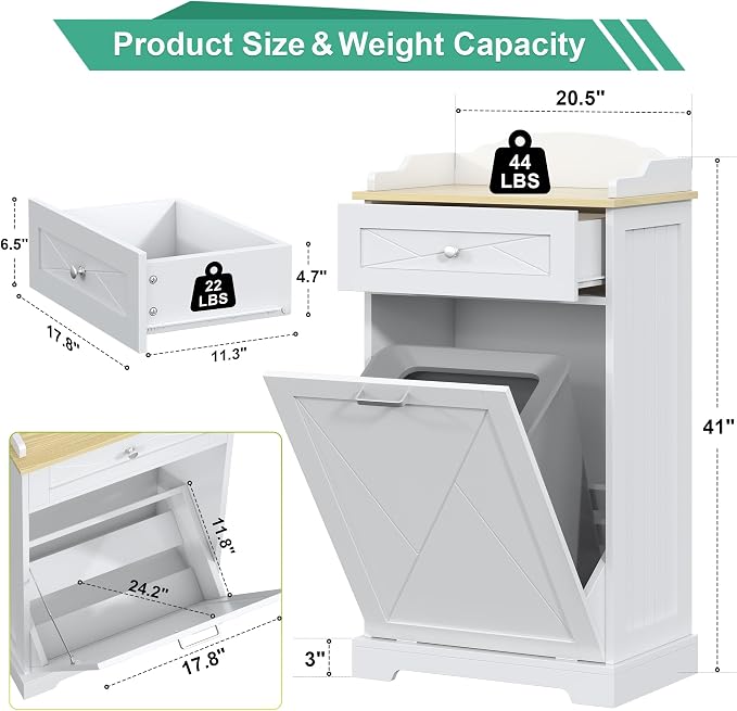 kepptory Dog Feeding Station with Storage Drawer, Pet Organizers and Storage Adjustable Shelf, Dog Feeder Station, Pet Storage Cabinet for Cats and Dogs - Image 2