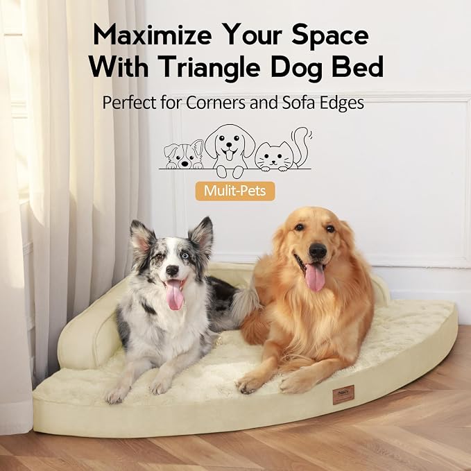 MEKIY Orthopedic Waterproof Dog Bed with Sides for Large Sizes Dogs | Egg Crate Foam, Waterproof Liner, Anti-Slip Bottom, Space-Saving, Perfect for Corners and Sofa Edges, 38 x 38 Inch - Image 4