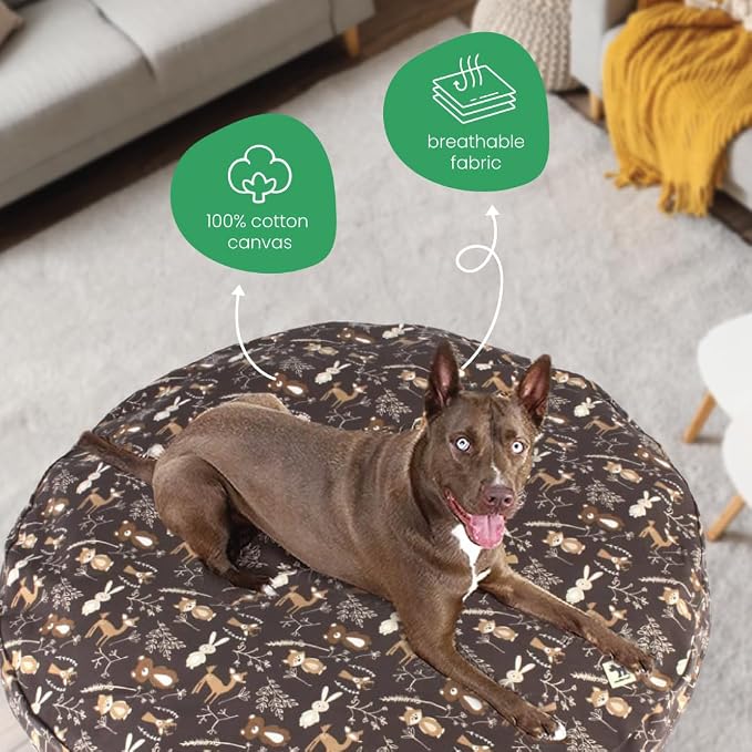 Molly Mutt Gorgeous Beasts Dog Bed Duvet Cover, 100% Cotton Canvas Cover for Dog, Puppy, or Cat Bed, Durable, Washable, and Free of Harmful Chemicals, Round, 36"x5" - Image 3