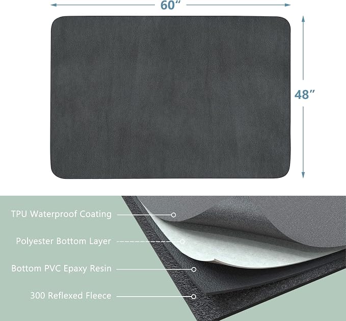 INVENHO Washable Pee Pads for Dogs 60"x48" Reusable Dog Pads Large Upgrade Non-Slip Dog Pee Pads Heavy Absorbency Puppy Pee Pads Quick Dry Whelping Pads/Waterproof Puppy Training Pad - Image 2