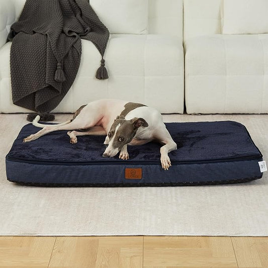 LIORCE Memory Foam Large Dog Bed - 4” Thick Orthopedic Beds for Large Dogs - Waterproof Dog Bed with Removable Washable Cover & Wrap-Around Zipper - Ultimate Comfort and Easy Maintenance by LIORCE