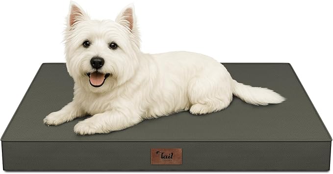 Waterproof Orthopedic Dog Crate Bed for Small Dogs & Cats | Egg Crate Foam, Fits 24x18 Crates, TPU Waterproof Layer, Machine Washable 1680D Oxford Cover, Small Pets Up to 20 lbs by TailStories
