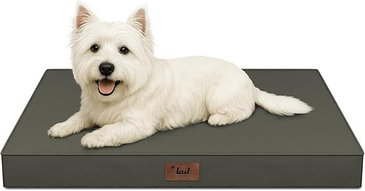 Waterproof Orthopedic Dog Crate Bed for Small Dogs & Cats | Egg Crate Foam, Fits 24x18 Crates, TPU Waterproof Layer, Machine Washable 1680D Oxford Cover, Small Pets Up to 20 lbs by TailStories