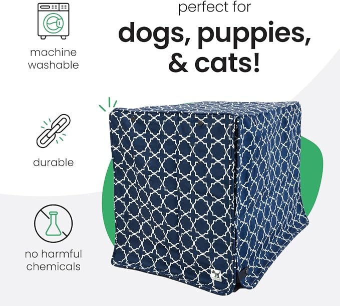 Molly Mutt Romeo & Juliet Dog Crate Cover, 100% Cotton Canvas Cover with 2 Roll-Up Panels, Ideal for Dog or Cat Crate, Durable, Washable, and Free of Harmful Chemicals, 30" x 19" x 21" - Image 3