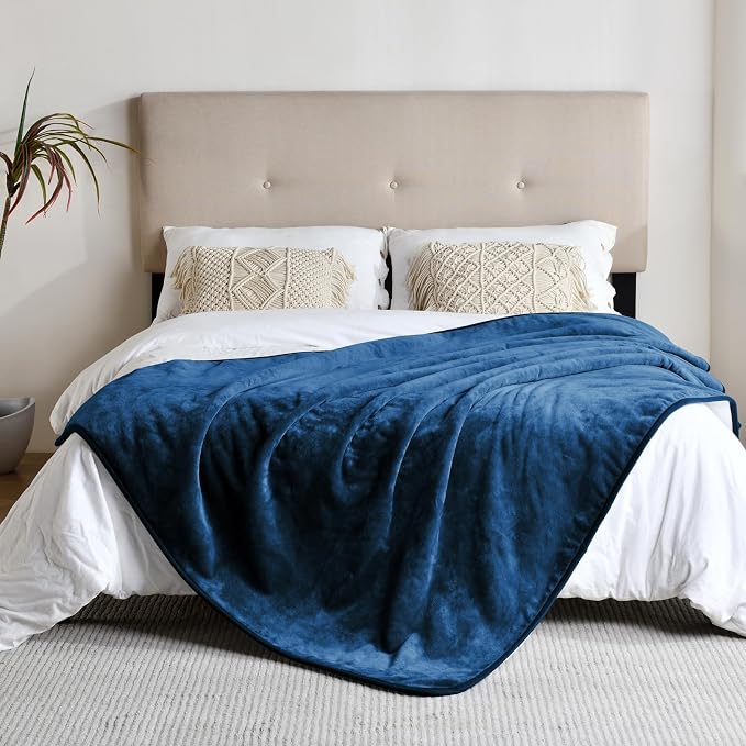 Waterproof Blanket for Bed Couch Sofa, Soft Liquid Pee Proof Pet Blanket for Dog Puppy Cat, Reversible Sherpa Fleece Furniture Protector (Navy Blue, 50x60 inches) - Image 3