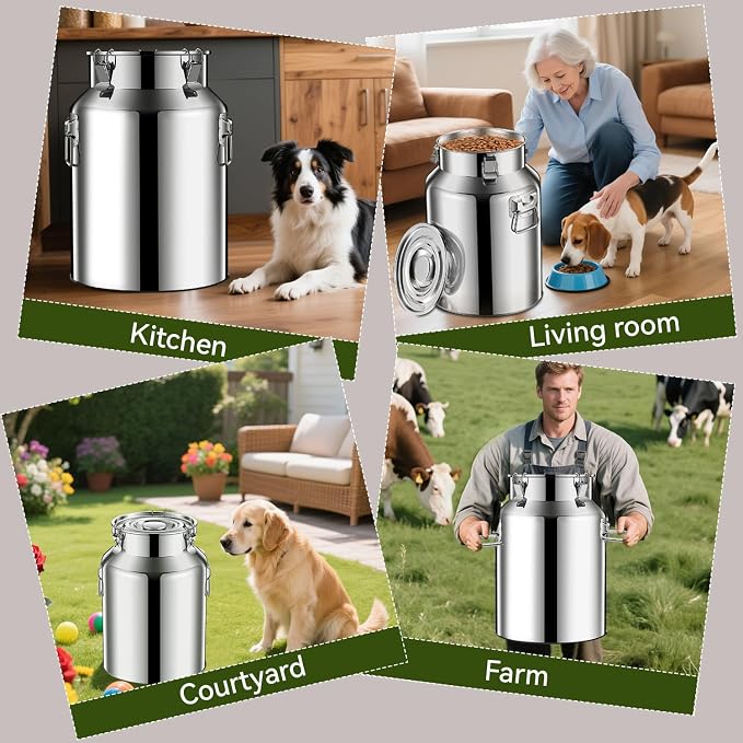 Newget 13lb Stainless Steel Dog Food Storage Container, Metal Pet Storage Container with Airtight Hangable Lid to Keep Food Fresh, Large Cat Food Storage Container with Scoop to Easily Clean - Image 7