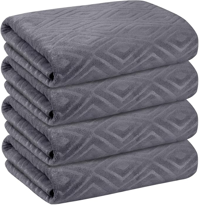 JML Microfiber Bath Towels, Pack of 4, 30" x 60", Grey | Oversized, Soft, Super Absorbent,Fast Drying, Perfect for Shower, Sauna,Gym, Fitness, Yoga - Image 2