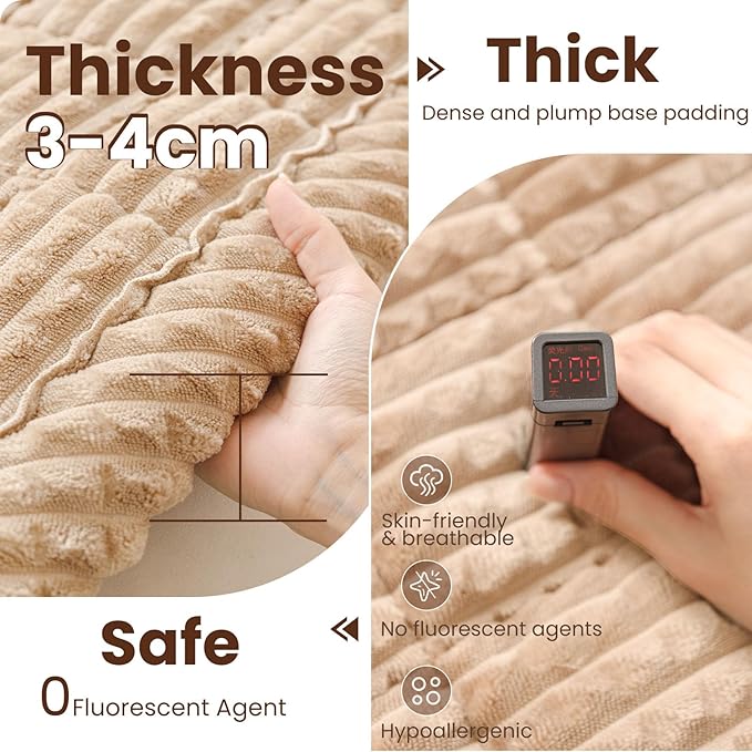 Couch Cover for Dogs Washable, Non Slip Couch Covers for 3 Cushion Sofa Pet Friendly, Fuzzy Pet Couch Cushion Covers for Dog, Thick, Soft for Sofa Protector (Camel, 27.6" x 70.9"/70 x 180cm) - Image 3
