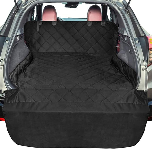 F-color SUV Cargo Liner for Dogs - Heavy Duty Cargo Cover for Mid-Size SUVs | Water Resistant, Bumper Flap, Non-Slip Mat, Car Trunk Dog Car Seat Cover Prevents Scratches Pet Hair Mud Dirt for Sedans Vans by F-color