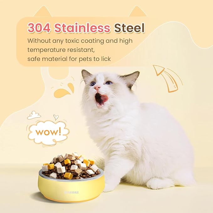 Pawaii Small Dog Bowl, 12 oz Stainless Steel Food and Water Bowl, 1 Pack | Double-Wall Design,Smooth Open Bowl Design,Easy-Rinse Interior,Wide Bowl Opening,For Cats and Small Pets - Image 2