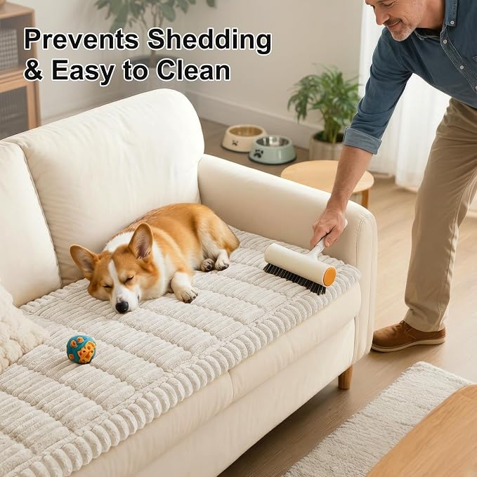 Smiry Couch Cover for Dogs, Non Slip Washable Sofa Protector for Pets | Soft Furniture Cover for Leather & Fabric Couches, Cozy Protect Against Fur, Dirt & Messes, Pet Friendly, 27.6"x59" - Image 7