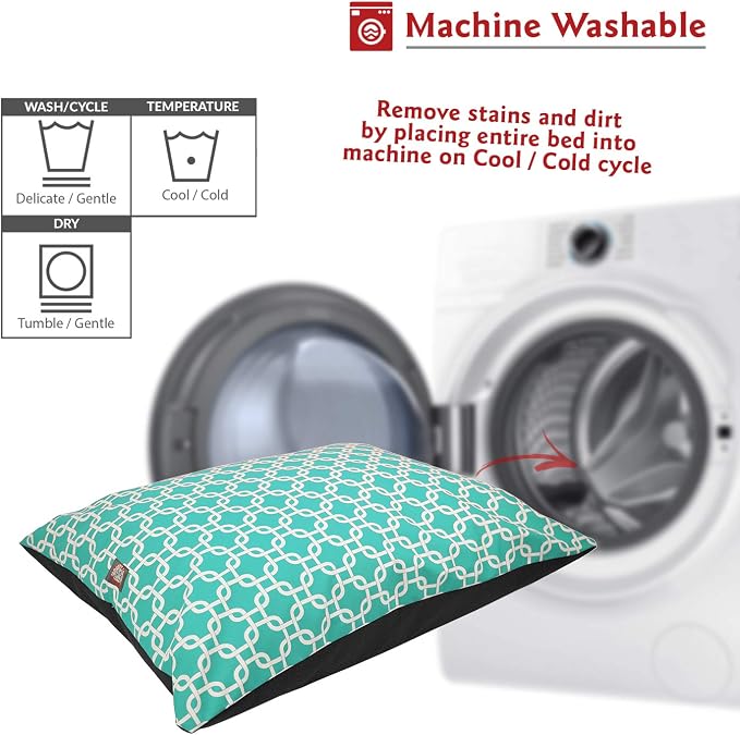 Majestic Pet Rectangle Medium Non Slip Comfy Dog Bed - Super Value Pillow - Dog Crate Kennel Bed for Sleeping - Medium Breed 35 x 28 Inch - Links Teal - Image 5