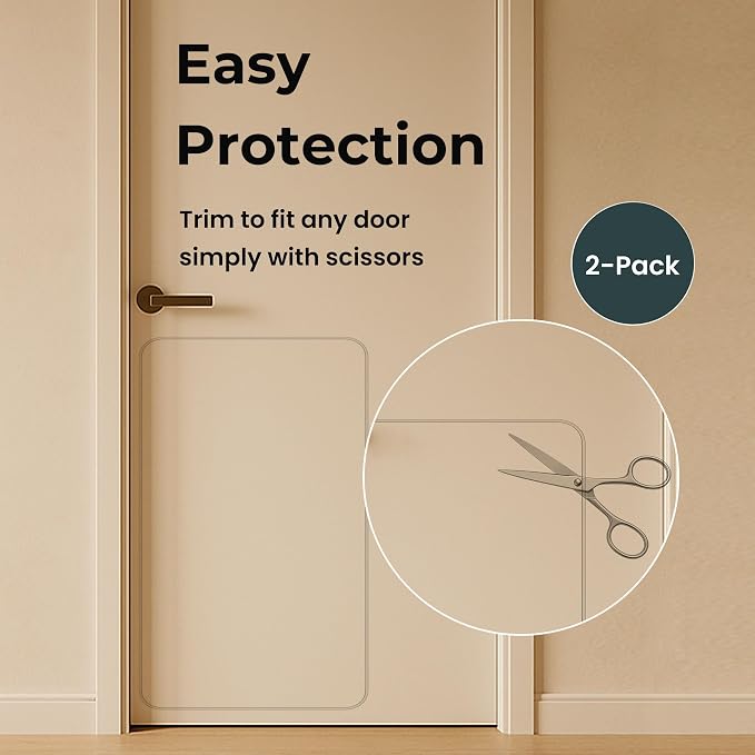 Dog Door Scratch Protector 2-Pack 16 x 30’’ Customizable Transparent PVC Film, Anti-Scratch Guard for Doors & Trim, Damage Proof Protection - Image 3