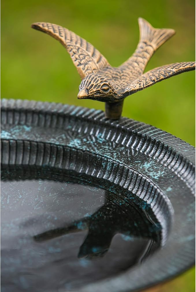 Evergreen Garden Hummingbird Bird Baths for Outdoors Heavy Duty | Metal Bird Bath Bowl with Stand | Ground Standing Bird Bath and Feeder for Garden Yard Deck - Image 7