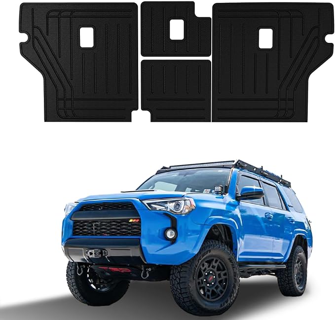 Ecarzo Backrest Mat Compatible with 2010-2024 Toyota 4Runner 5 Seat Cargo Mat TPE Back Seat Protector All Weather Waterproof Trunk Mat Cargo Liner for 2024 Toyota 4Runner Accessories (No Fit 3rd Seat) by EcarzoDirect