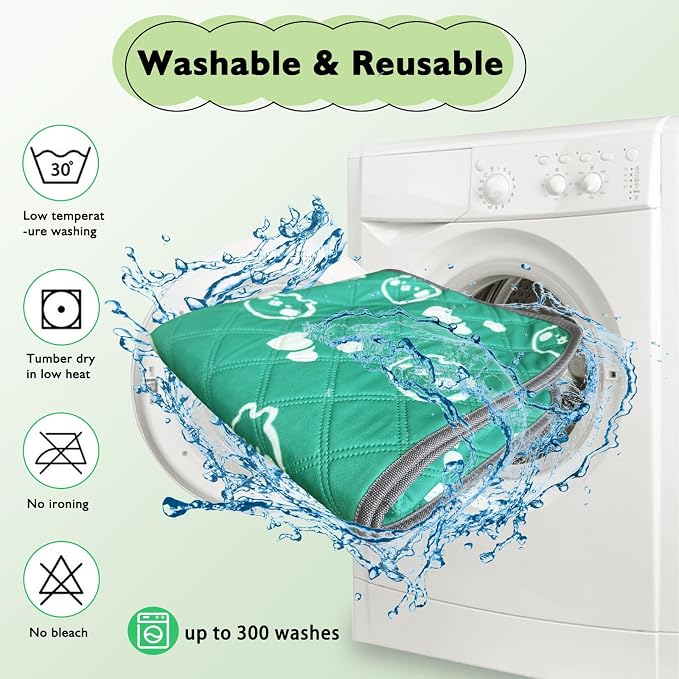 4 Pack Guinea Pig Bedding - Washable Guinea Pig Liners for Midwest Cage, Waterproof Reusable Pee Pads Super Absorbent Mats for Small Animals Pet Rabbit Bunny Hamster Rat (Green, 48 x 24 Inch) - Image 5