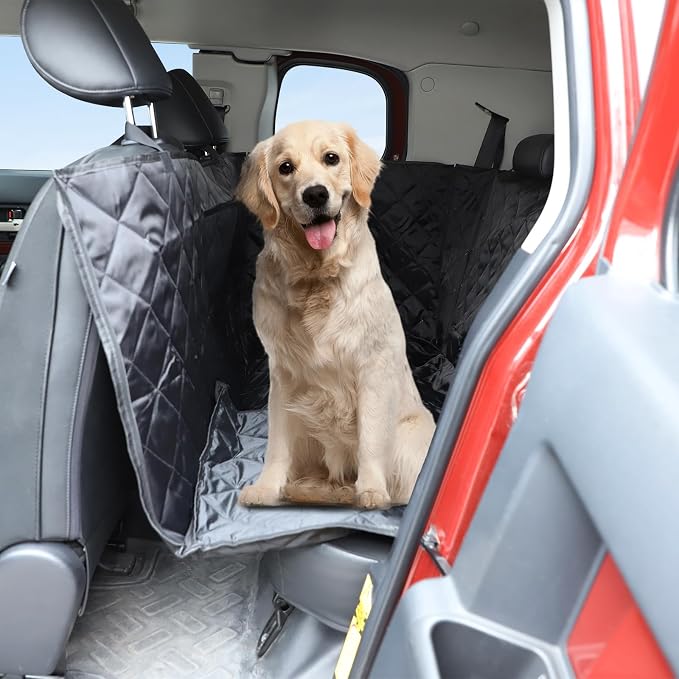 Aunginsy Dog Car Seat Cover for Pets Compatible with Toyota FJ Cruiser 2007-2021 Accessories, Backseat Pet Cover Protector, Second-Row Seat Waterproof Scratch Proof Nonslip Dog Hammock with Side Flap by Aunginsy