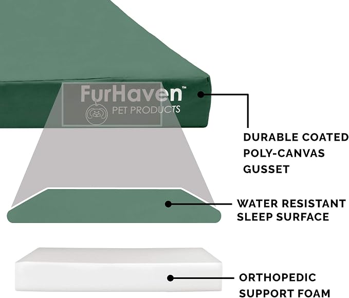 Furhaven Water-Resistant Orthopedic Dog Bed for Large Dogs w/ Removable Washable Cover, For Dogs Up to 125 lbs - Indoor/Outdoor Logo Print Oxford Polycanvas Mattress - Forest, Jumbo Plus/XXL - Image 4