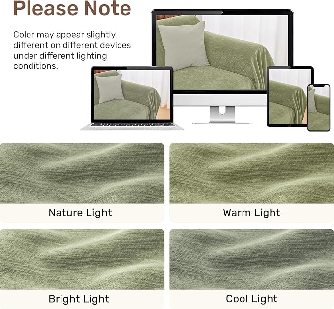 2 Pieces Sectional Couch Covers L Shaped Cover XXXL Light Sage | Thick Washable Fabric for L Shaped Sectional Sofa, Anti-Pet Hair, Stain & Wear Resistant, Easy Care & Installation - Image 8