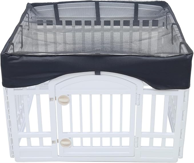 Dog Playpen Mesh Top Cover,[Play Pen Not Included] Fits 36" Inch Pet Playpen with 4 Panels，Dog Cage Covers Puppy Play Pen Cover,Indoor/Outdoor Use,Easy to fold for Portability - Image 7