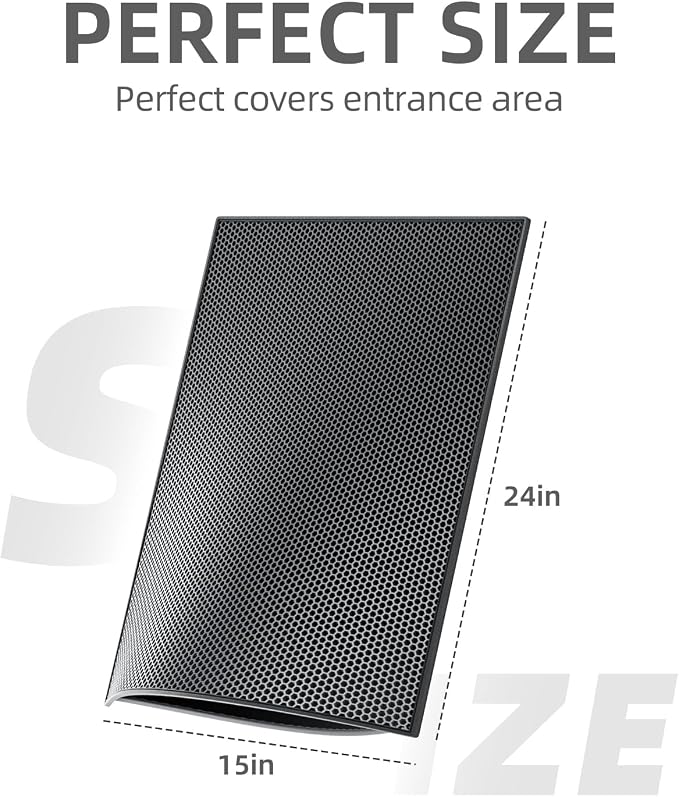 ESTHELLO Cat Litter Mat Honeycomb Double Layer Design 24’ ’ x 15’ ’ Black - Image 2