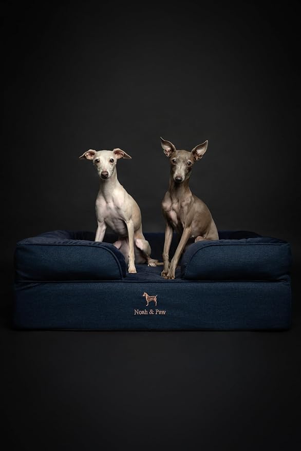 NOAH & PAW Large Dog Bed, 35x25x11 Inch, Orthopedic Dog Beds, Eggshell Memory Foam Infused with Cooling Gel, Inner Cover, Water Resistant, Machine Washable (Denim Sofa Collection) - Image 6