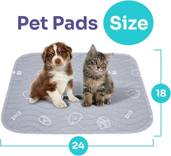2 Pack Puppy Pee Pads Heavy Absorbency Washable for Dogs, Reusable Pee Pads | Non-Slip Waterproof Pet Training Pads for Puppy Playpen, Crate, Whelping Box, 18"x24" - Image 4