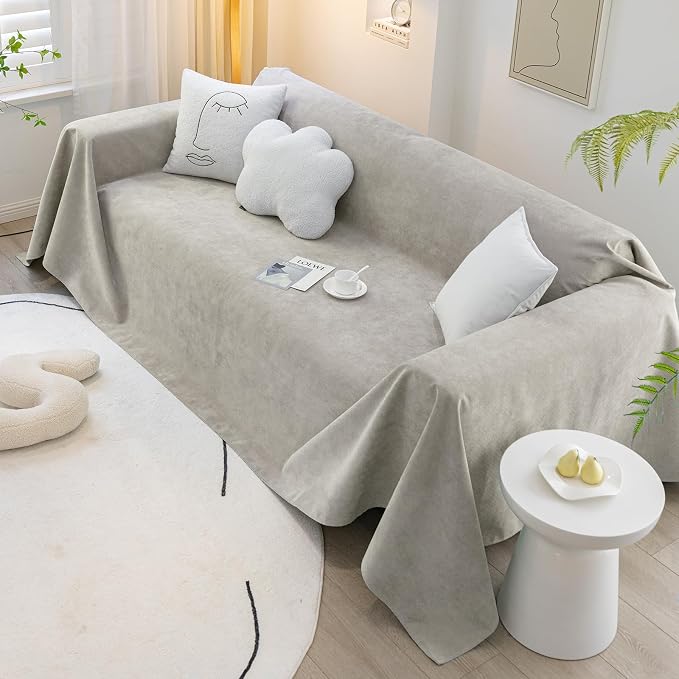 MINGPINHUIUS Sofa Cover Sectional Couch Covers: Modern Chenille Ultra Soft Couch Slipcover Blend Anti-Slip Breathable Couch Protector 100% Waterproof for Sectional Sofa (Khaki,71 × 134in) - Image 2