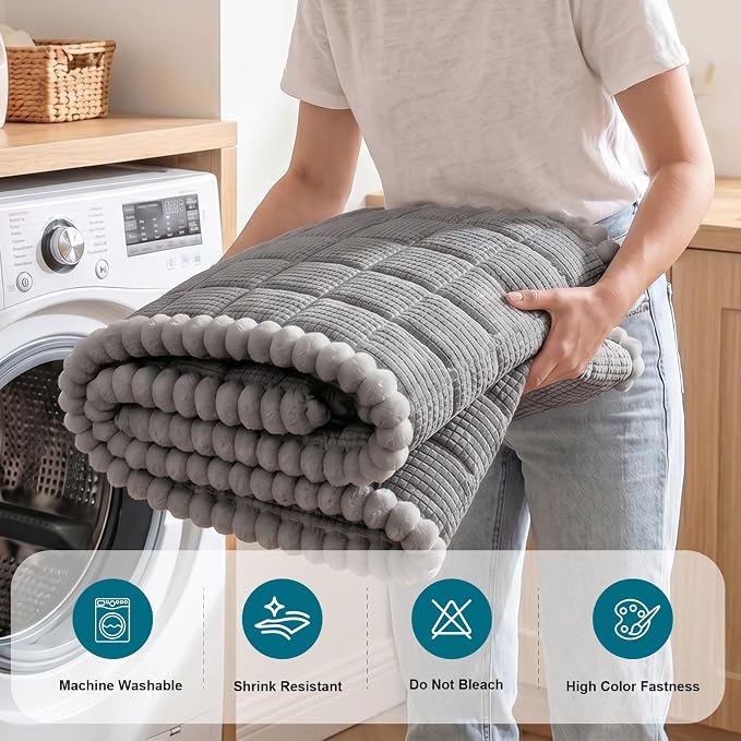 KRFOONN Couch Cover for Dogs Washable Pet Couch Covers for 2 Cushion Sofas Non-Slip Dog Sofa Protectors Cushion Covers Soft Sofa Slipcovers Protector for Pets (Style B-Dark Grey, 27.6" x 59") - Image 8