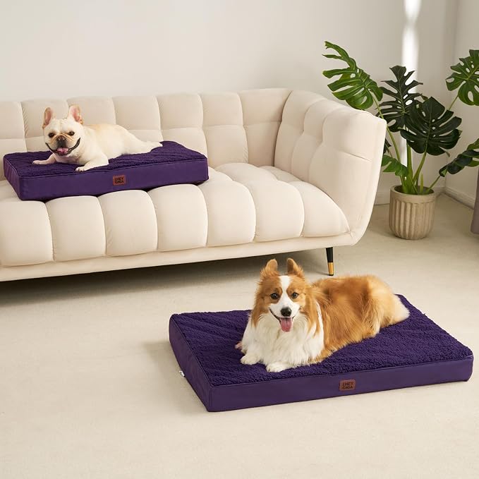 EHEYCIGA Orthopedic Dog Bed Extra Large with Removable Washable Cover, 47IN | Egg Crate Foam Support, Durable Oxford fabric, Non-Slip Bottom, Machine Washable, Soft Waterproof Plush Pet Bed Mat For Crate - Image 9