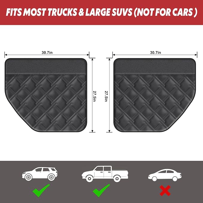 Surfcabin Dog Car Door Protector: 20% Larger Design for Trucks & Large SUVs | Thickened PU Material Waterproof Fabric, 2 Packs Full Door Panel Covers, Protects Doors from Dog Scratching - Image 6