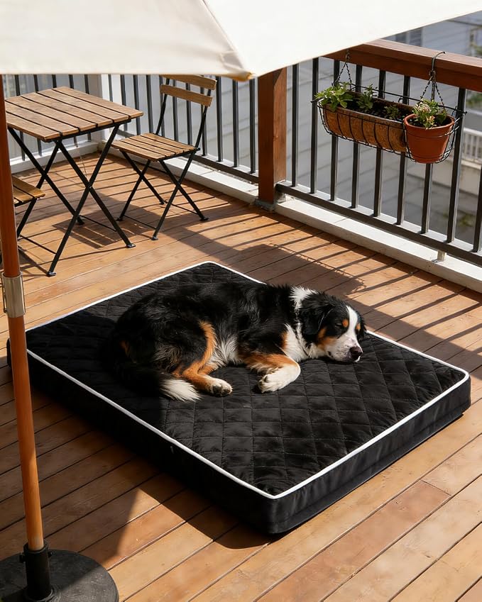 NUPIDA Orthopedic Dog Beds for Extra Large 48 inch Dog Crate Bed Waterproof Pet Kennel Pad with Removable Washable Cover and Non-Slip Bottom, 47x29 Inch, Black - Image 7
