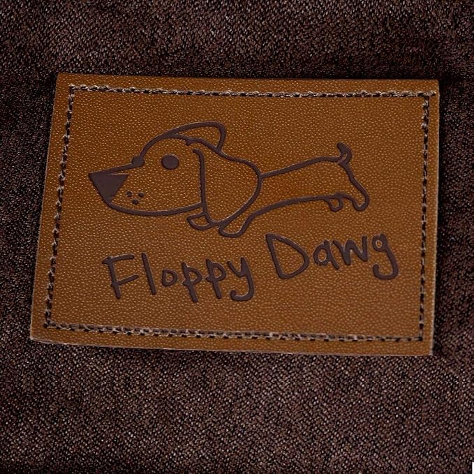 Floppy Dawg Medium Dog Bed Replacement Cover. Removable and Machine Washable Cover for Mattress and Rectangular Pillow Beds. 30L x 19W. Brown with Beige Top - Image 6