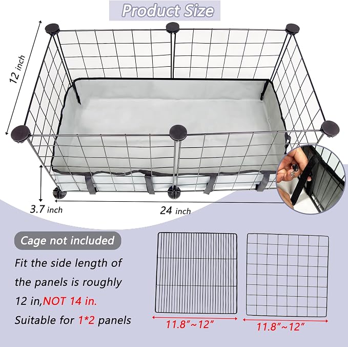 DZWLKJ Guinea Pig Cage Liner Tarp Bottom Waterproof and Washable Base Also for Rabbits, Bunny, Chinchesillas, Hedgehog, Ferrets and Other Small Animals(12x24 inches) - Image 2