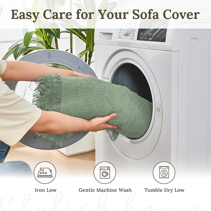 HOMERILLA 2 Piece Sectional Couch Cover for L Shape Sofa Sage L | Washable Fabric, Anti-Pet Hair, Stain & Wear Resistant, Multiuse Sofa Blanket Protector, Pet Friendly Easy Installation - Image 8