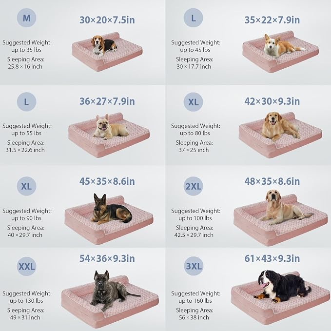 BFPETHOME Orthopedic XXL Dog Beds Large Sized Dog, Washable Dog Sofa Bed | Removable Cover, Waterproof Lining, Non-Slip Bottom, Large Pet Couch for Big Dogs, Cozy Shared Sleeping Dog Bed for Indoor - Image 2