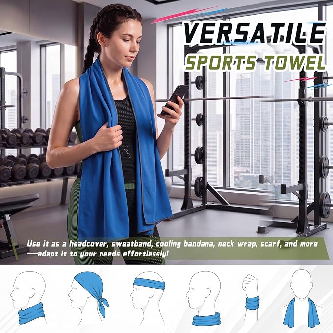 Mixweer 4 Pack Gym Microfiber Bath Towels 63"x32" Extra Large Shower Towel Lightweight Oversized Fast Drying Bathtowel for Gym Sports Travel Camping(Royal Blue, Military Green, Dark Gray, Medium Gray) - Image 5