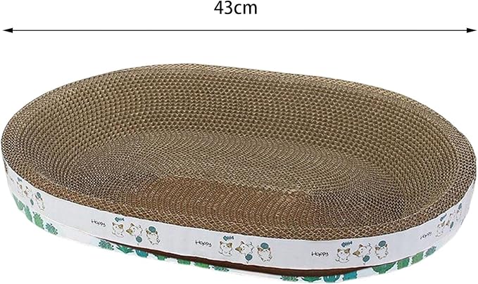Cat Scratcher Cardboard, Cat Scratch Pad Bowl Nest for Indoor Cats Grinding Claw, Cat Scratching Board Corrugated Lounge Cat Beds, Oval Play 43cm - Image 2