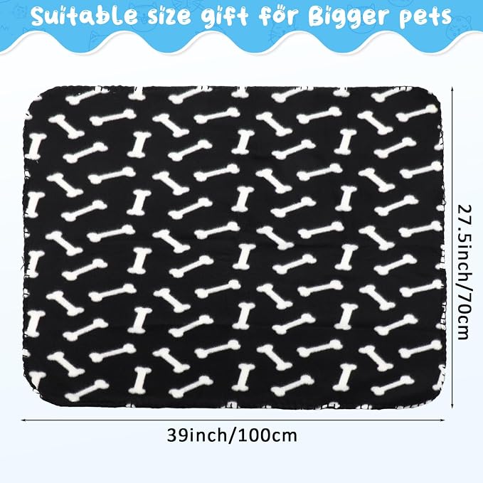 Eccliy 20 Pcs Puppy Blanket Pet Soft Fleece Dog Blankets Warm Felt Throw Sleep Mat Bed Covers for Doggie Puppy Pet Dogs Cat, 20 Styles(39 x 27.6 Inch,Mix) - Image 2