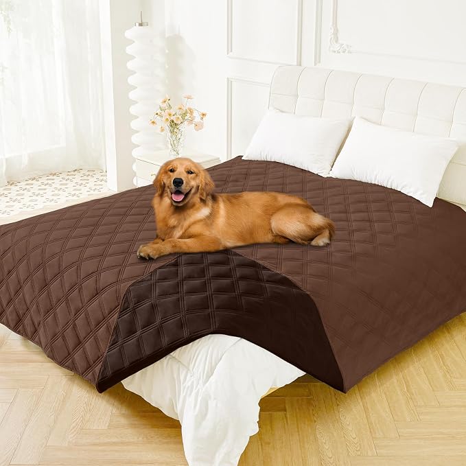Smiry Waterproof Dog Bed Cover, Reversible Pet Blanket for Sofa Couch | Soft Washable Dog Blanket, Leakproof Couch Cover for Dogs Cats & Furniture Protection, 82x102, Brown/Chocolate by Smiry