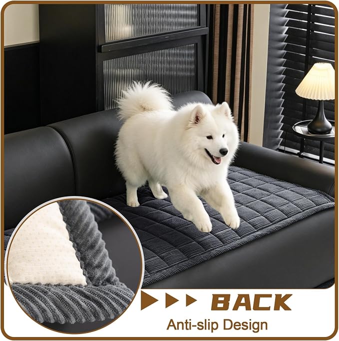 HAOYONG Couch Covers for Dogs Washable, Non Slip Fuzzy Durable Couch Covers for Extra Large Loveseat Sofa Pet Friendly Furniture Protector Covers Dog Mat for Couches (Dark Gray, 27.6"×70.9") - Image 4