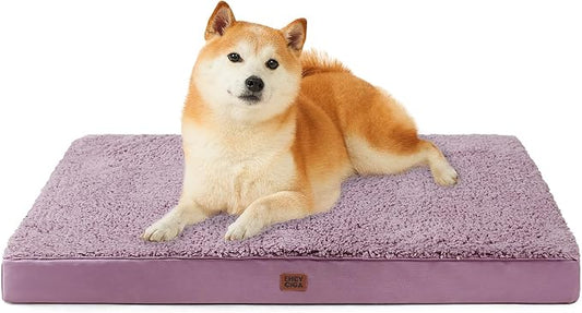 EHEYCIGA Orthopedic Dog Bed Large with Removable Washable Cover, 36x27 | Egg Crate Foam Support, Durable Oxford fabric, Non-Slip Bottom, Machine Washable, Soft Waterproof Plush Pet Bed Mat For Crate by EHEYCIGA