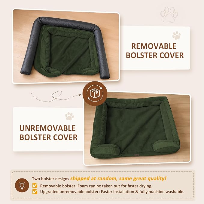 Comfort Expression Orthopedic Dog Beds for Large Sized Dog with Bolster | Waterproof Dog Couch Bed with Washable Cover & Non-Slip Bottom, Supportive Egg Crate Foam Large Pet Bed, 36x27 Inch - Image 6